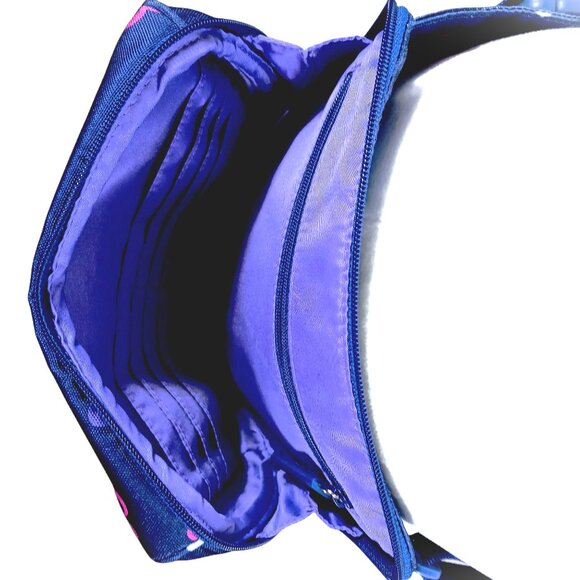 Very Bradley Blue Flowered Belt Bag 7.5 " X 7" Ellie Flowers, Fanny Pack - Picture 13 of 15